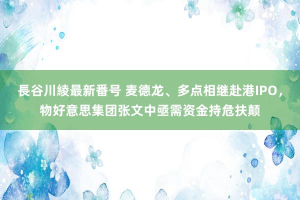 長谷川綾最新番号 麦德龙、多点相继赴港IPO，物好意思集团张文中亟需资金持危扶颠