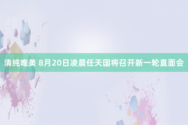 清纯唯美 8月20日凌晨任天国将召开新一轮直面会