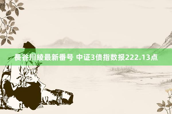 長谷川綾最新番号 中证3债指数报222.13点