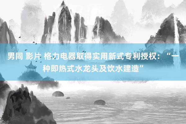 男同 影片 格力电器取得实用新式专利授权：“一种即热式水龙头及饮水建造”