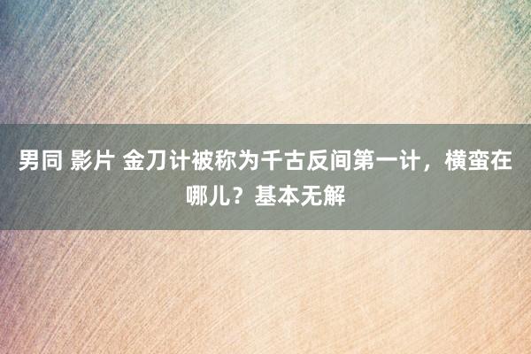 男同 影片 金刀计被称为千古反间第一计，横蛮在哪儿？基本无解