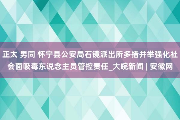 正太 男同 怀宁县公安局石镜派出所多措并举强化社会面吸毒东说念主员管控责任_大皖新闻 | 安徽网